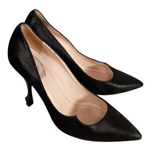 Rene Caovilla Pumps Heels Shoes Suede Black Women's 39.5/US 9.5